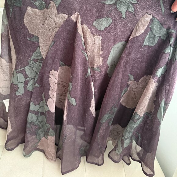 NWT ASOS Floral Cowl Neck Bias Maxi Dress With Frills And Mixed Fabric - Picture 7 of 8